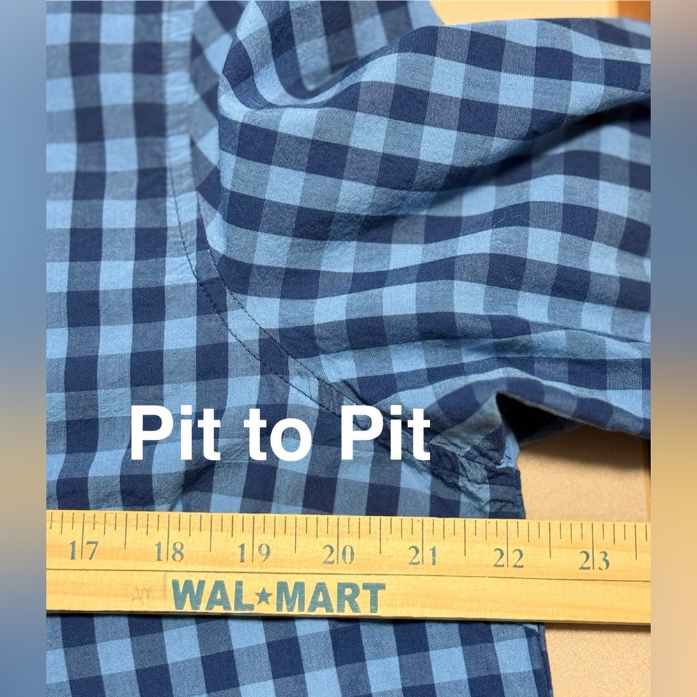 Blair Blue Plaid Button Down 💯 Cotton Shirt - Picture 9 of 9